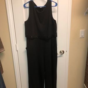 Long popover jumpsuit with stud trim